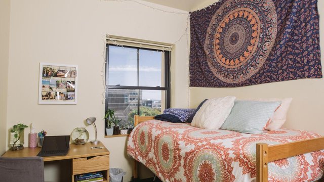 interior of dorm room at Alpine Village