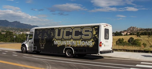 uccs shuttle that goes around campus for students - different from city bus