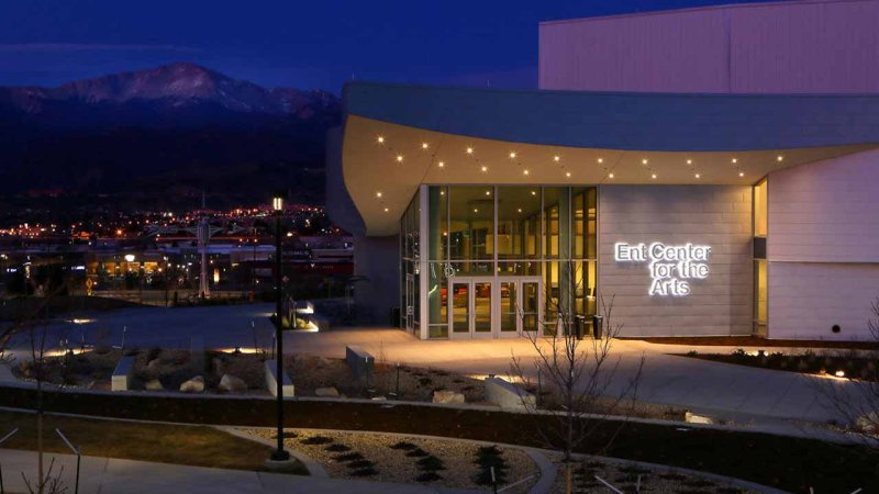 the Ent Center for the Arts at night