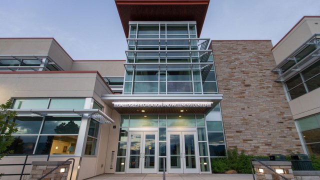 main entrance to the Rec and Wellness Center